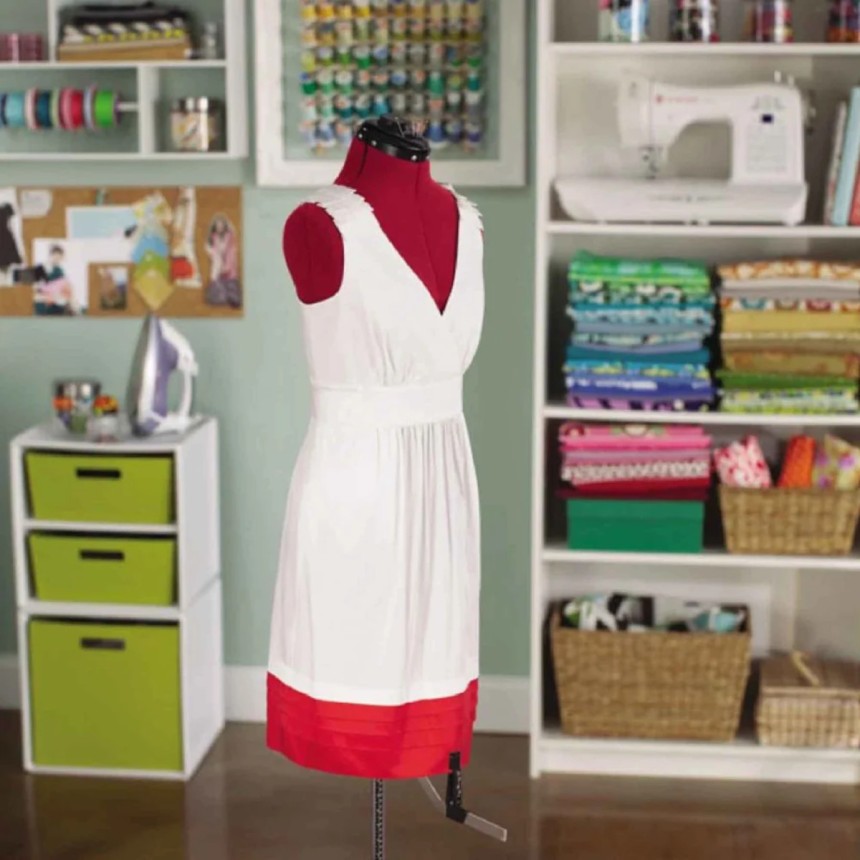 Manichino sartoriale regolabile DF150 Singer Red - Busto da sarta Small Medium Taglie 40/42 44 46 48
