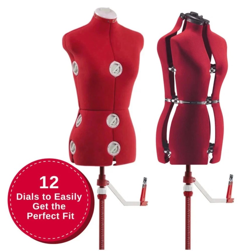 Manichino sartoriale regolabile DF150 Singer Red - Busto da sarta Small Medium Taglie 40/42 44 46 48