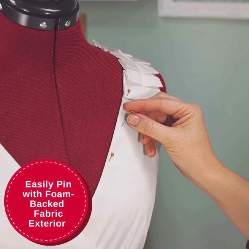 Manichino sartoriale regolabile DF150 Singer Red - Busto da sarta Small Medium Taglie 40/42 44 46 48